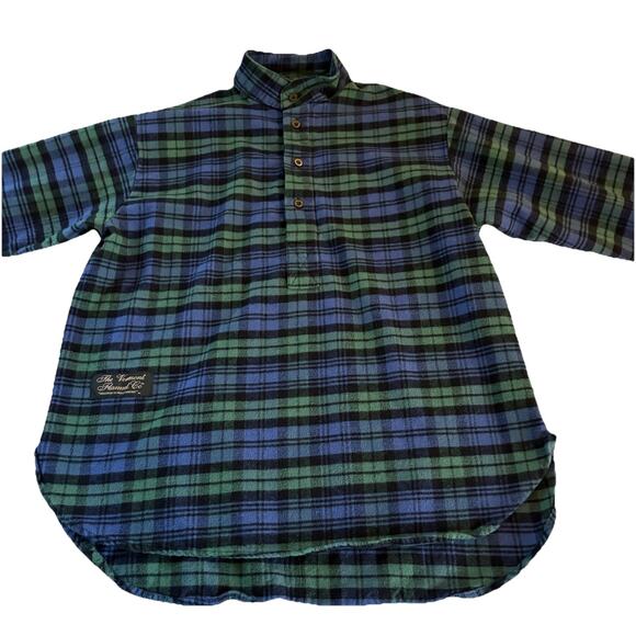 Vermont Flannel Co Unisex Black Watch Plaid Henley Oversized XS USA Made - Picture 4 of 14